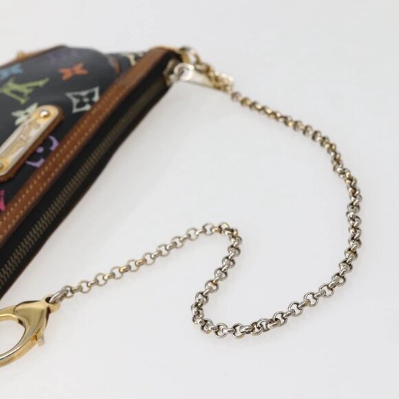 LOUIS VUITTON Multicolor Pochette Mila MM Pouch Black M60097 LV Auth 143169 - Picture 8 of 16